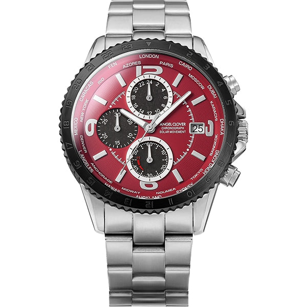 ANGEL CLOVER NMOS44SBRE Stylish Solar Powered Watch with Durable