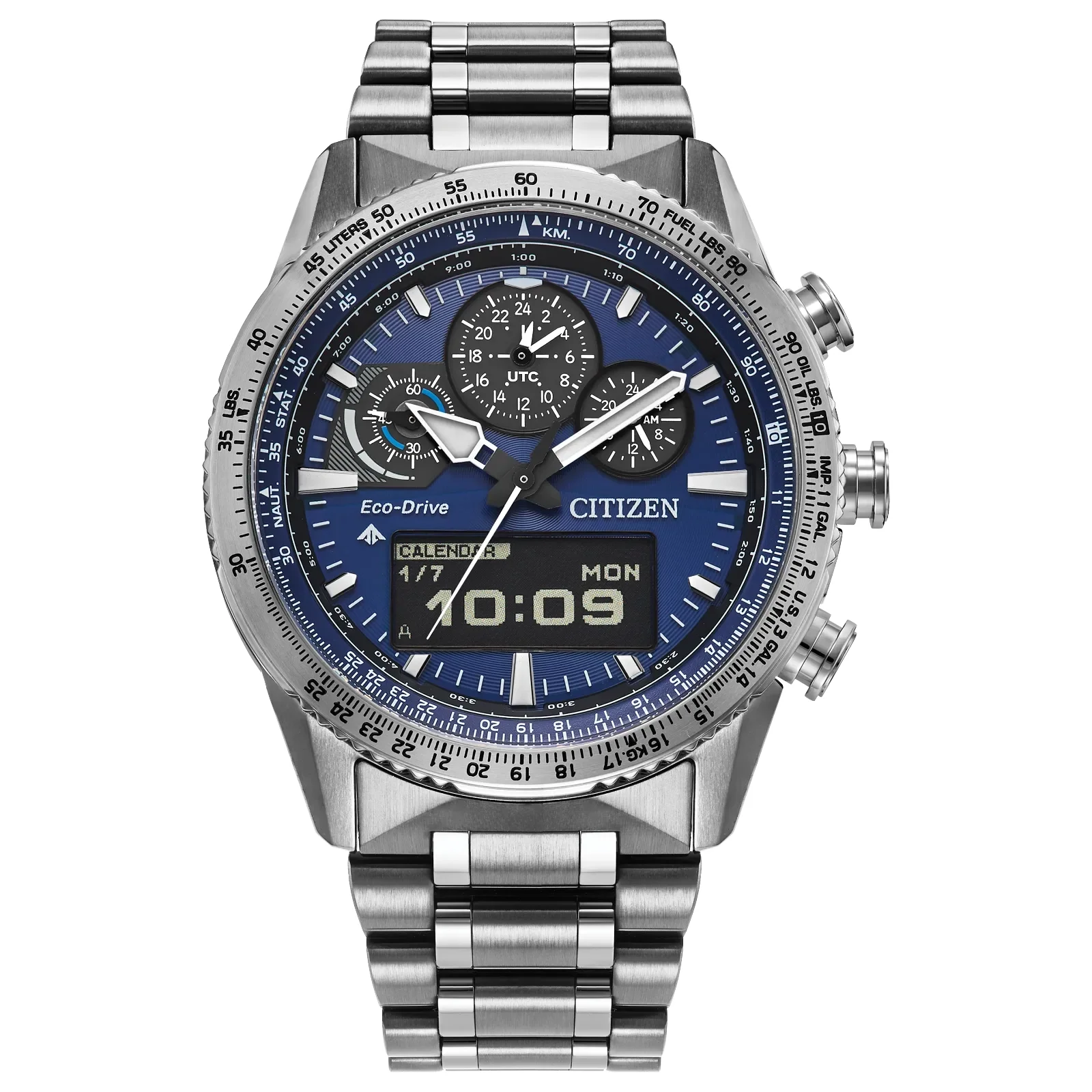 Montre Citizen Promaster Sky Pilot JV2000-51L - Eco-Drive (alimentée Par La Lumière), 20 ATM, Cadran Bleu, Fonctions Avancées Pour Pilotes & Aventuriers