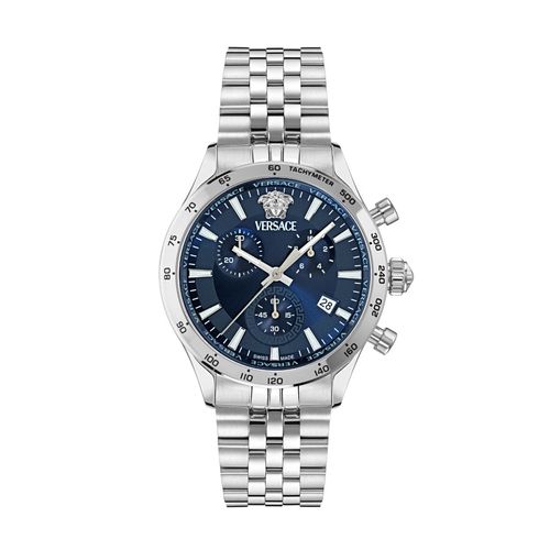 VERSACE VECFA0124 HELLENYIUM Stylish Blue & Silver Watch | IPPO