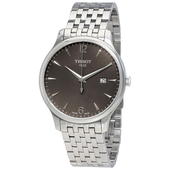 Tissot Tradition T0636101106700 – Orologio Uomo Acciaio Inox, Quadrante Antracite, Vetro Zaffiro, Swiss Made