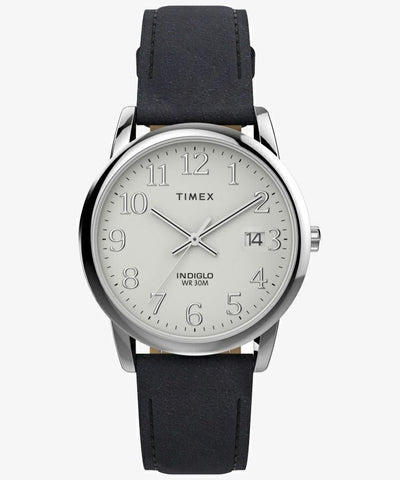 TIMEX Easy Reader TW2W54300 35mm Black Leather Strap Quartz Unisex Watch