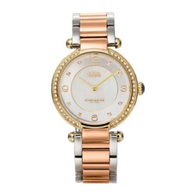 COACH 14504137 Watch - Cary White Leather Handbag with 2 Year Warranty Stylish Design Versatile Everyday Use