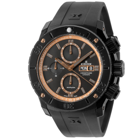 EDOX 01114357RNNIRR Chronoffshore-1 Swiss Automatic Water Resistant Chronograph Durable Design Stylish Black Dial