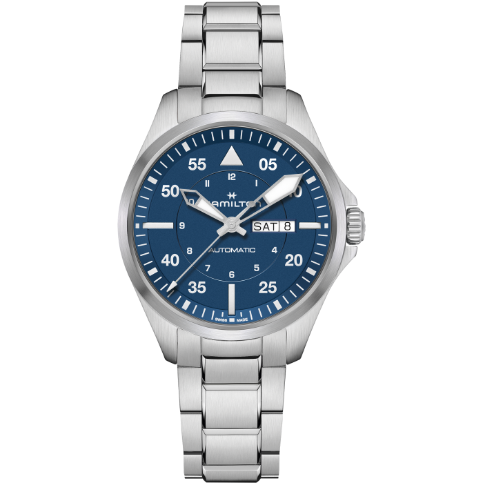 Hamilton H64635140 Watch - Khaki Aviation Pilot Day Date Auto
