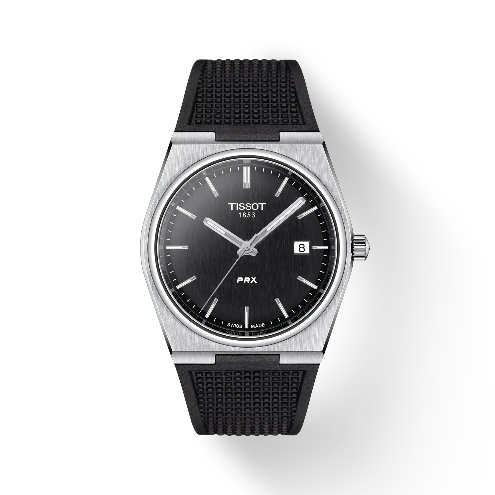 TISSOT T137.410.17.051.00 Watch - PRX Quartz Stylish Black Rubber Strap Water Resistant Swiss Made (Image 2)