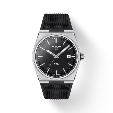 TISSOT T137.410.17.051.00 Watch - PRX Quartz Stylish Black Rubber Strap Water Resistant Swiss Made (Image 2)