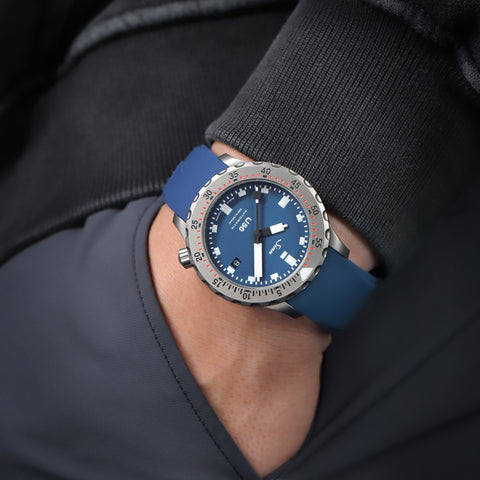 Sinn U50 U50B Matte Blue Dial Diver's Watch with Luminous Indexes and High Visibility