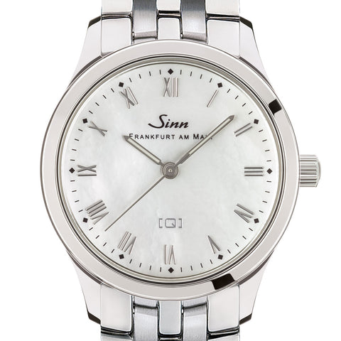 Sinn 434.ST.PERLMUTT.W Elegant Pearl Dial Automatic Watch with Date Function and Stainless Steel Case