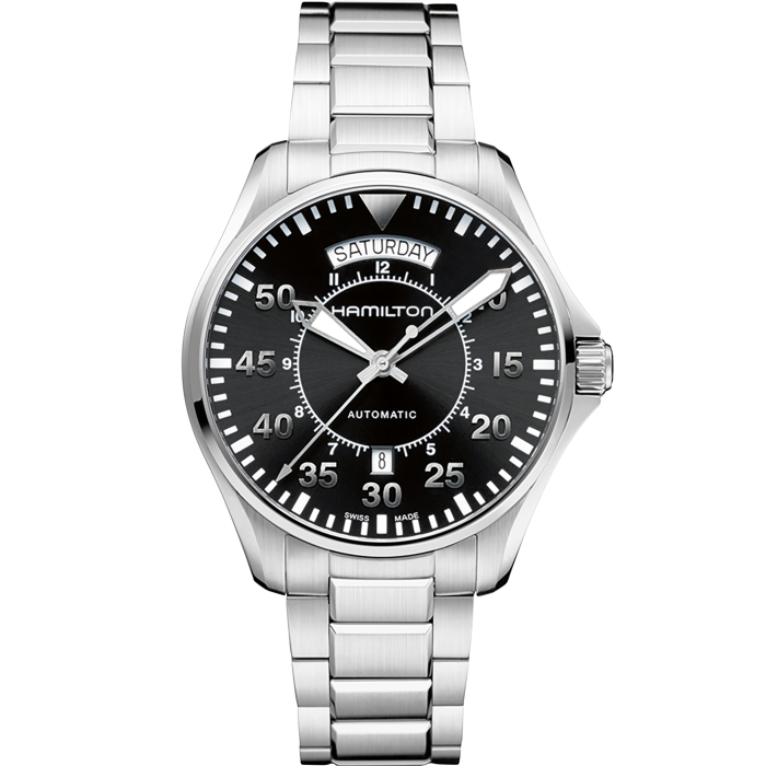 Hamilton H64615135 Watch - Khaki Aviation Pilot Day Date Auto