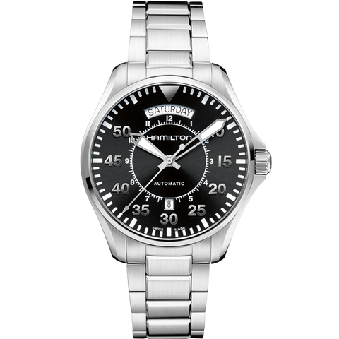 Hamilton H64615135 Watch - Khaki Aviation Pilot Day Date Auto