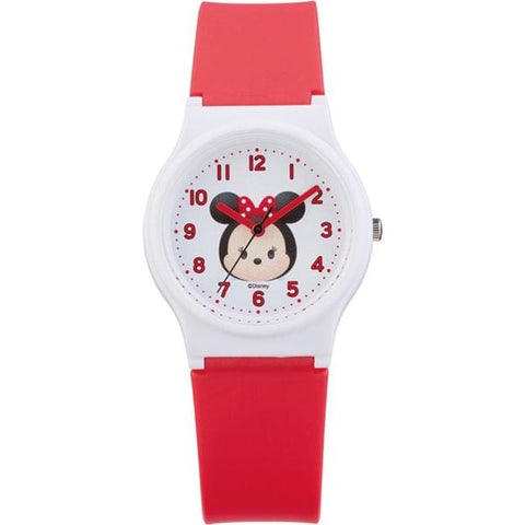 Q&Q Analog Disney Tsum Tsum Minnie Mouse Waterproof Watch with Urethane Strap V06A-504VK