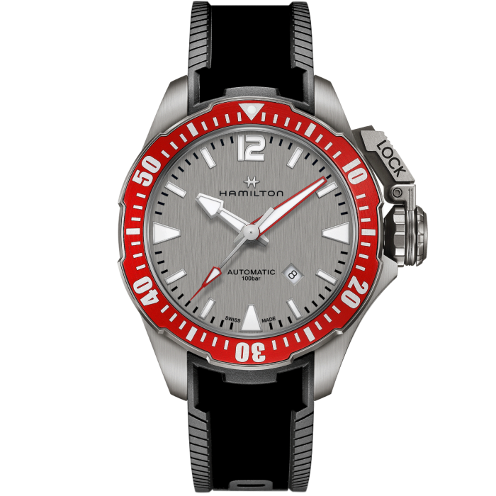 Hamilton H77805380 Watch - Khaki Navy Open Water Auto Titanium Auto