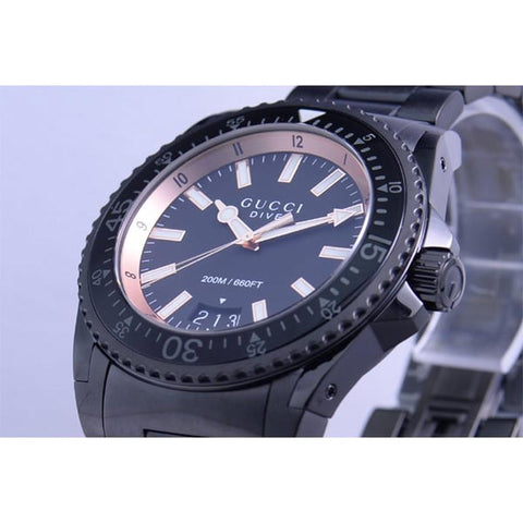 GUCCI Dive 2-Year Warranty Black YA136213 [Parallel Import]