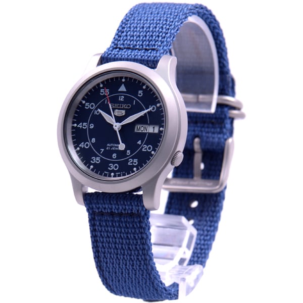 SEIKO SNK807K2 Watch - Men's EX SEIKO 5 Military Blue Dial Automatic Movement Water Resistant Watch