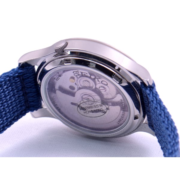 SEIKO SNK807K2 Watch - Men's EX SEIKO 5 Military Blue Dial Automatic Movement Water Resistant Watch (Image 4)