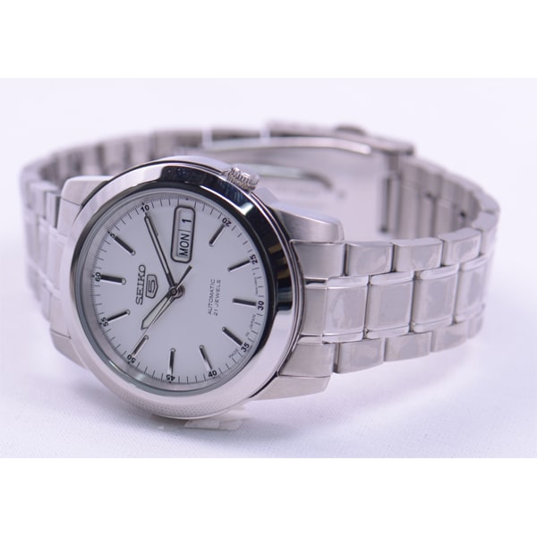 SEIKO SNKE49J1 Watch - Men's 5 Automatic Watch White Dial Stainless Steel Water Resistant Classic Design (Image 3)