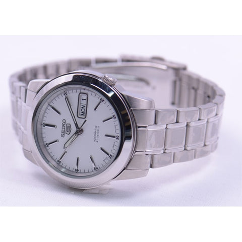 SEIKO SNKE49J1 Watch - Men's 5 Automatic Watch White Dial Stainless Steel Water Resistant Classic Design (Image 3)