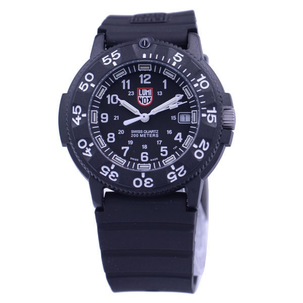 LUMINOX 3001 Watch - Original Navy Seal 3000 Series Water Resistant Swiss Quartz Military Watch with 2 Year Warranty