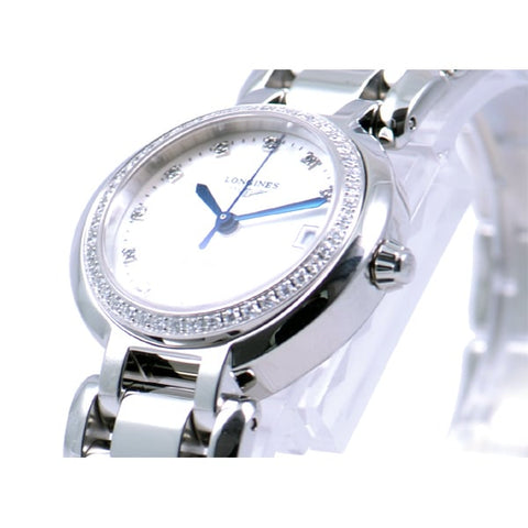 Longines L8.111.0.87.6 Primaluna Automatic Ladies Watch with Elegant Mother of Pearl Dial and Diamond Accents for Timeless Style