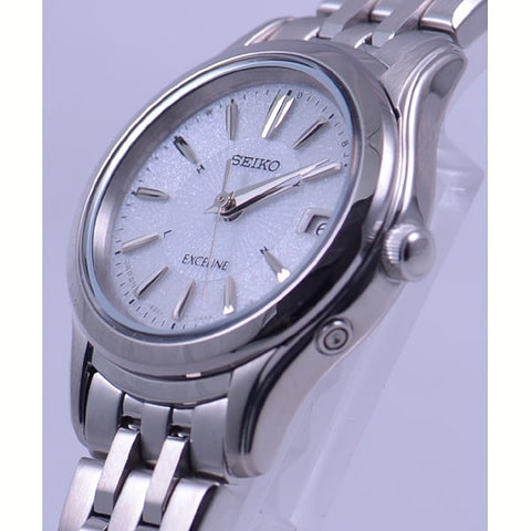 SEIKO SWCW023 Ladies EXCELINE Solar Radio Wave Watch with Eco Friendly Solar Power, Elegant Design, and Accurate Timekeeping