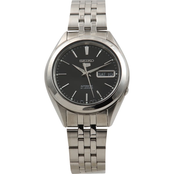 SEIKO SNKL23K1 Watch - Men's 5 Automatic Movement Black Dial Stainless Steel Bracelet Watch Water Resistant Classic Design