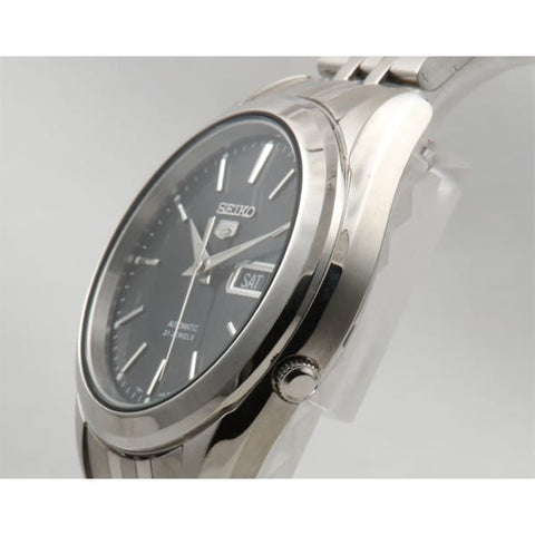 SEIKO SNKL23K1 Watch - Men's 5 Automatic Movement Black Dial Stainless Steel Bracelet Watch Water Resistant Classic Design (I