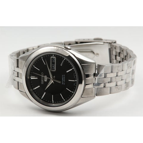 SEIKO SNKL23K1 Watch - Men's 5 Automatic Movement Black Dial Stainless Steel Bracelet Watch Water Resistant Classic Design (I