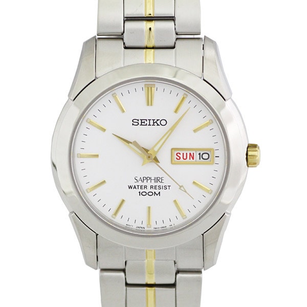 SEIKO SGG719P1 Watch - Men's Q Combi Bracelet Water Resistant 10 ATM Scratch Resistant Glass Elegant Design Watch