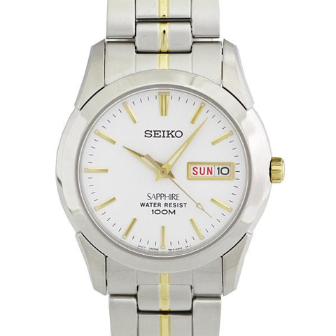 SEIKO SGG719P1 Watch - Men's Q Combi Bracelet Water Resistant 10 ATM Scratch Resistant Glass Elegant Design Watch