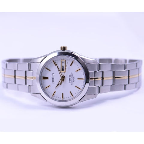 SEIKO SGG719P1 Watch - Men's Q Combi Bracelet Water Resistant 10 ATM Scratch Resistant Glass Elegant Design Watch (Image 3)