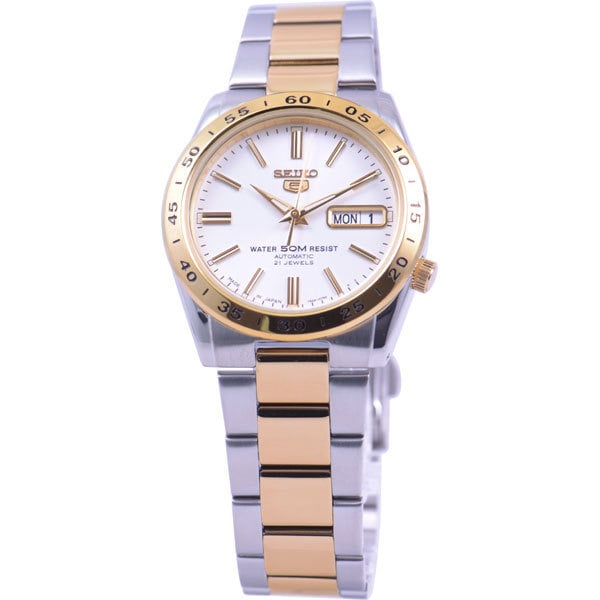 SEIKO SNKE04J1 Watch - Men's 5 Combi Bracelet Water Resistant Automatic Movement Watch with Date Function