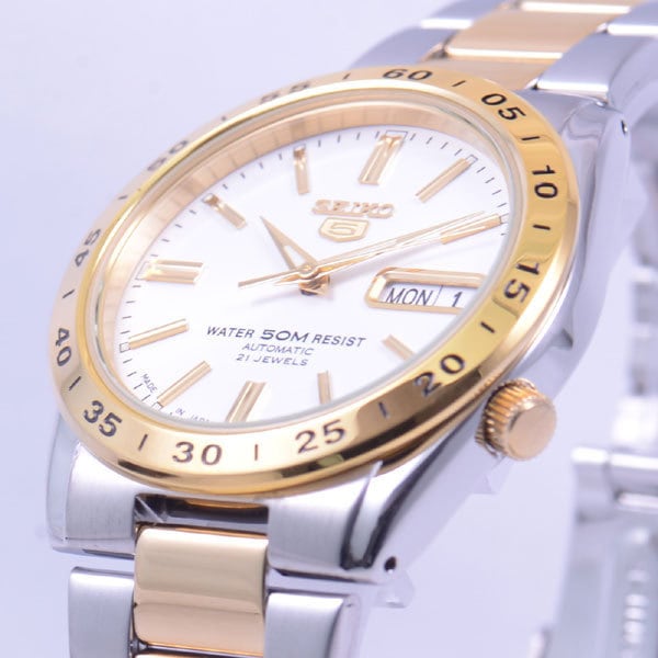 SEIKO SNKE04J1 Watch - Men's 5 Combi Bracelet Water Resistant Automatic Movement Watch with Date Function (Image 2)
