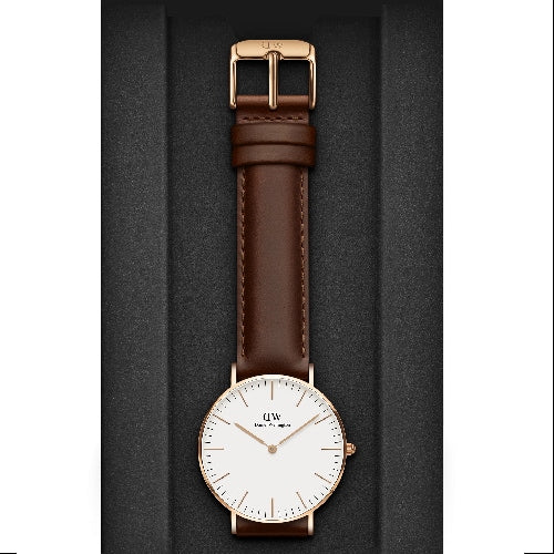 Daniel Wellington DW00100035 Watch - Classic 36 St Mawes R WH (Image 6)