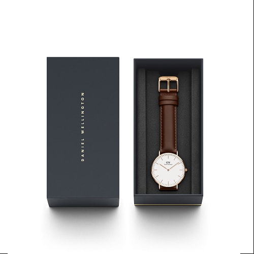 Daniel Wellington DW00100035 Watch - Classic 36 St Mawes R WH (Image 7)