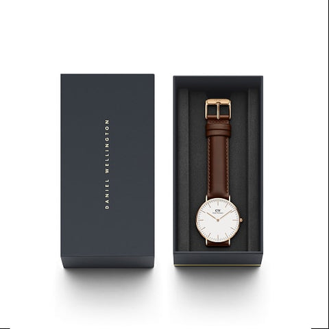 Daniel Wellington DW00100035 Watch - Classic 36 St Mawes R WH (Image 7)