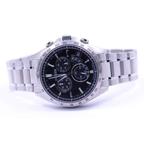 CITIZEN BY0130 51E Eco Drive Radio Controlled Men's Watch with Stainless Steel Band and Silver/Black Design for Precision Timekeeping