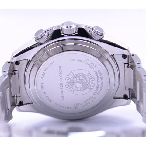 CITIZEN BY0130 51E Eco Drive Radio Controlled Men's Watch with Stainless Steel Band and Silver/Black Design for Precision Timekeeping