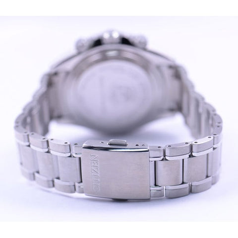 CITIZEN BY0130 51E Eco Drive Radio Controlled Men's Watch with Stainless Steel Band and Silver/Black Design for Precision Timekeeping