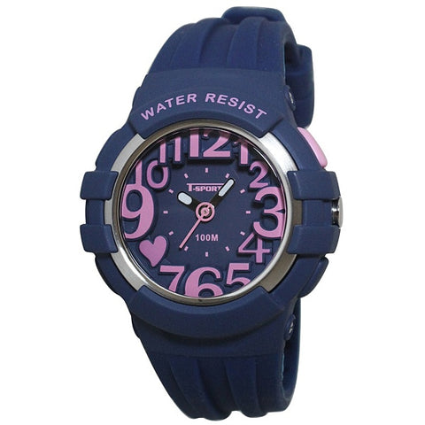CREPHA TS-A048-NV Stylish Analog Watch Navy Pink Water Resistant Durable Design Elegant Look
