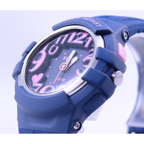 CREPHA TS-A048-NV Stylish Analog Watch Navy Pink Water Resistant Durable Design Elegant Look