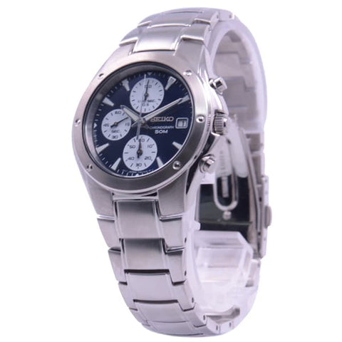 SEIKO SNDA97 Watch - Men's 5 Chrono Stainless Steel Bracelet 50M Water Resistant Stopwatch Watch