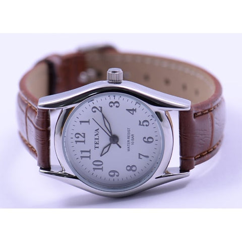 CLEVER TE AL009 WTS Elegant Women's Watch with Water Resistant Design, Stylish Silver Tone, and Comfortable Leather Strap for Everyday Wear