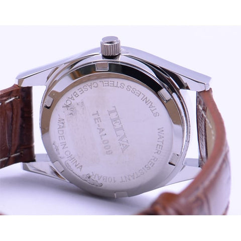 CLEVER TE AL009 WTS Elegant Women's Watch with Water Resistant Design, Stylish Silver Tone, and Comfortable Leather Strap for Everyday Wear