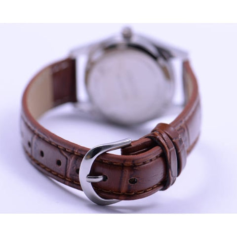 CLEVER TE AL009 WTS Elegant Women's Watch with Water Resistant Design, Stylish Silver Tone, and Comfortable Leather Strap for Everyday Wear