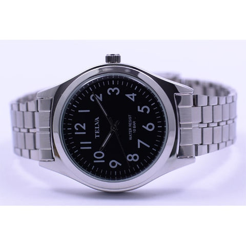 CLEVER TE AM010 BKS Stylish Men's Watch with Durable Stainless Steel, Water Resistant Design, Elegant Black Dial and Comfortable Leather Band