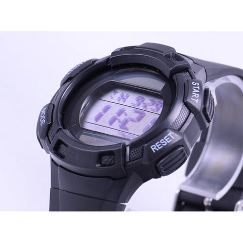 CLEVER TE D053 BK Stylish Digital Watch with Waterproof Design, LED Backlight, Alarm Function, and Sleek Black Finish