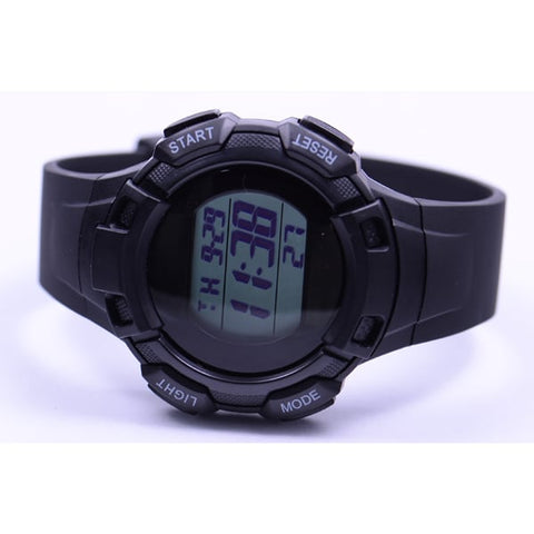 CLEVER TE D053 BK Stylish Digital Watch with Waterproof Design, LED Backlight, Alarm Function, and Sleek Black Finish
