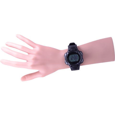 CLEVER TE D053 BK Stylish Digital Watch with Waterproof Design, LED Backlight, Alarm Function, and Sleek Black Finish