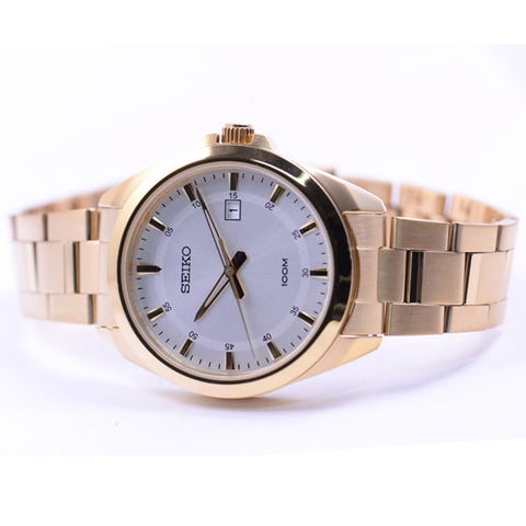 SEIKO SUR212P1 Watch - Men's Gold Plated Bracelet Water Resistant 100m Classic Design Quartz Watch (Image 3)