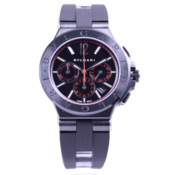 BVLGARI DG42BBSCVDCH/1 Watch - Diagono Ultra Nero Black Watch with 2-Year Warranty - Parallel Import